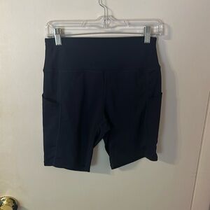 Navy Blue bike shorts with side pockets